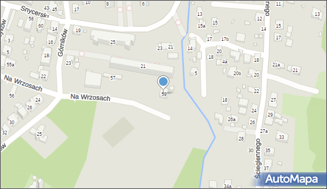 Kraków, Na Wrzosach, 59, mapa Krakowa