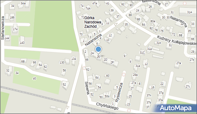 Kraków, Natansona Władysława, 2C, mapa Krakowa