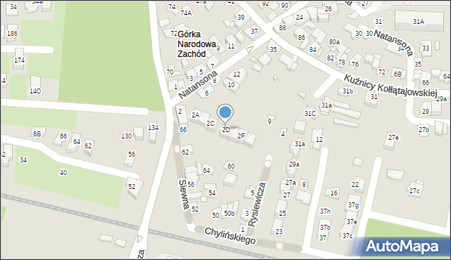 Kraków, Natansona Władysława, 2D, mapa Krakowa