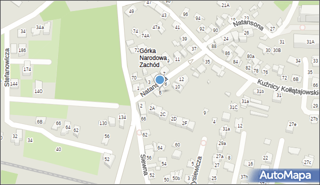 Kraków, Natansona Władysława, 6, mapa Krakowa