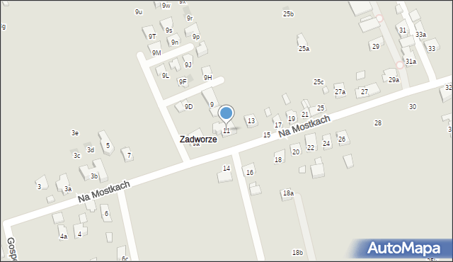 Kraków, Na Mostkach, 11, mapa Krakowa