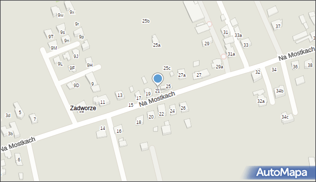 Kraków, Na Mostkach, 21, mapa Krakowa