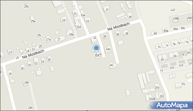 Kraków, Na Mostkach, 32a, mapa Krakowa