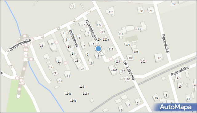 Kraków, Nawigacyjna, 8, mapa Krakowa