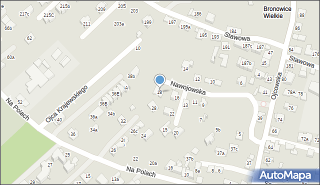 Kraków, Nawojowska, 18, mapa Krakowa