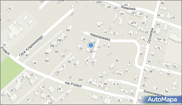 Kraków, Nawojowska, 22, mapa Krakowa