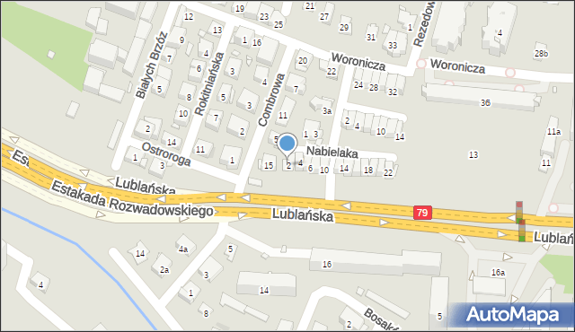 Kraków, Nabielaka Ludwika, 2, mapa Krakowa
