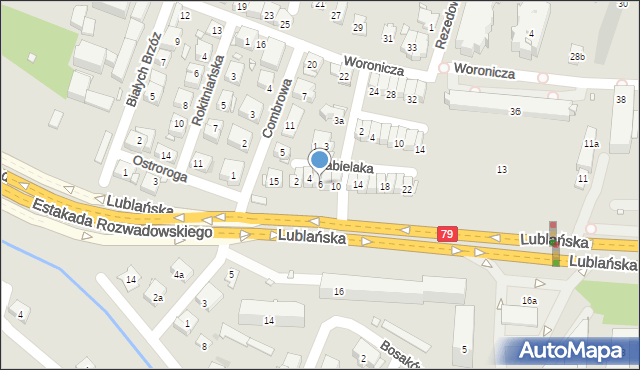 Kraków, Nabielaka Ludwika, 6, mapa Krakowa