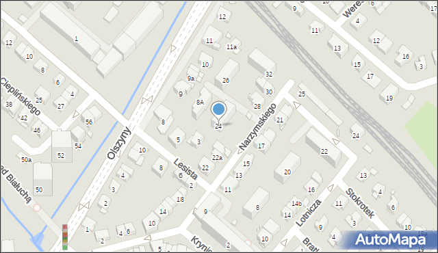 Kraków, Narzymskiego Józefa, 24, mapa Krakowa