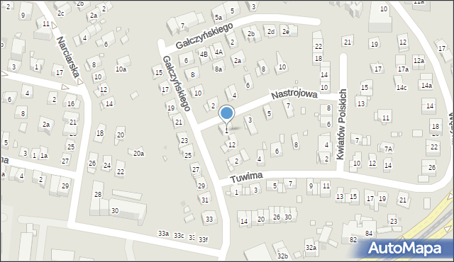 Kraków, Nastrojowa, 1, mapa Krakowa