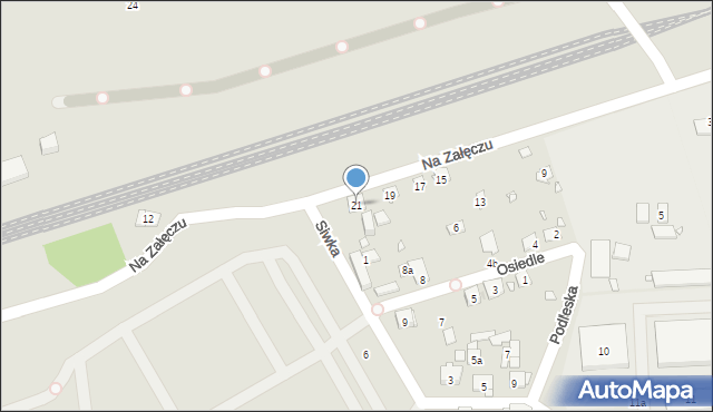 Kraków, Na Załęczu, 21, mapa Krakowa