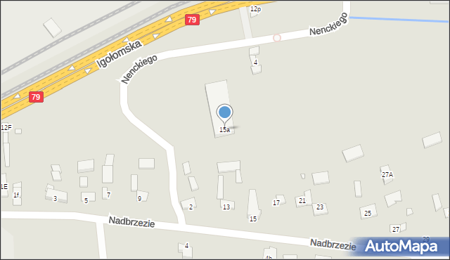 Kraków, Nadbrzezie, 15a, mapa Krakowa