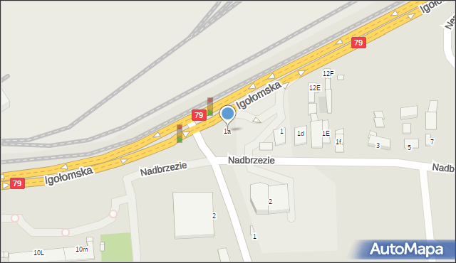 Kraków, Nadbrzezie, 1a, mapa Krakowa