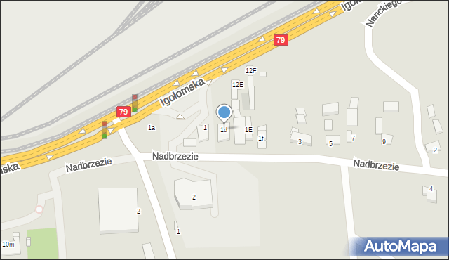 Kraków, Nadbrzezie, 1d, mapa Krakowa