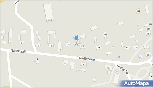 Kraków, Nadbrzezie, 21, mapa Krakowa