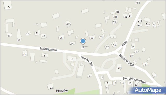 Kraków, Nadbrzezie, 29, mapa Krakowa