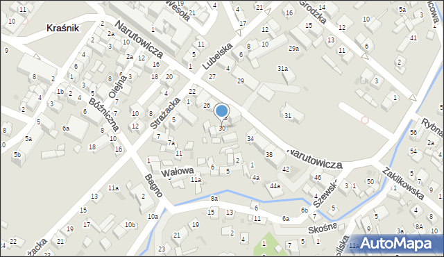 Kraśnik, Narutowicza Gabriela, 30, mapa Kraśnik