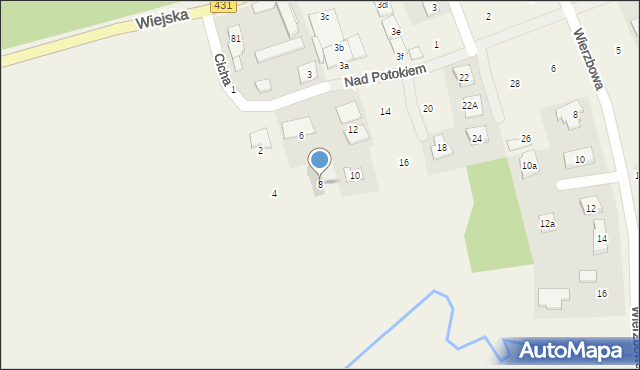 Krosinko, Nad Potokiem, 8, mapa Krosinko