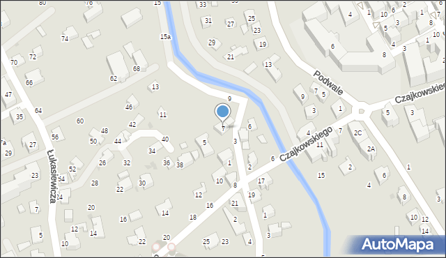 Krosno, Nad Lubatówką, 7, mapa Krosna