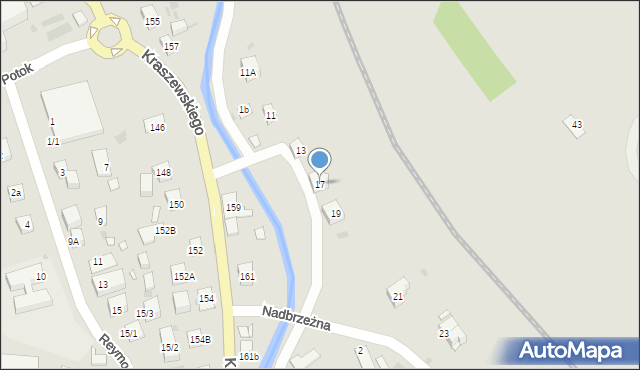 Krynica-Zdrój, Nadbrzeżna, 17, mapa Krynica-Zdrój