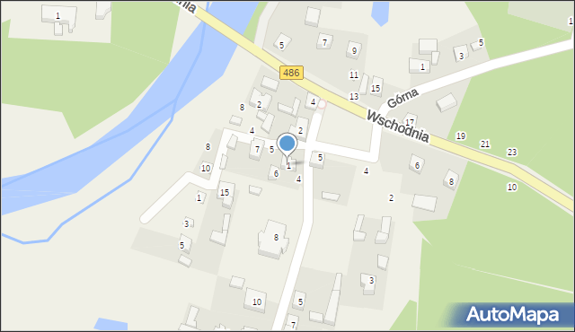 Krzeczów, Nadwarciańska, 1, mapa Krzeczów