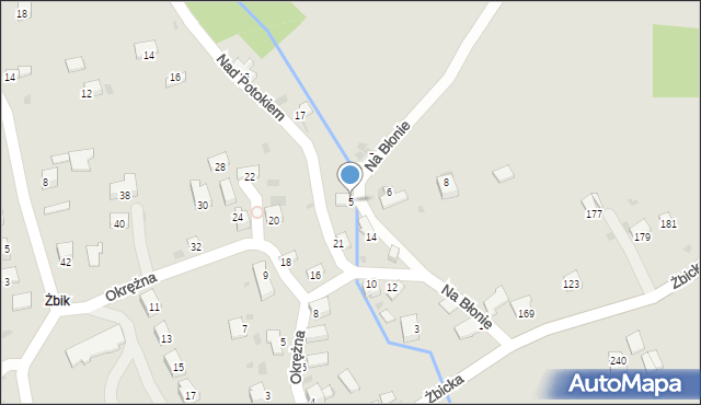 Krzeszowice, Na Błonie, 5, mapa Krzeszowice