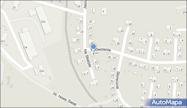 Krzeszowice, Na Skarpie, 8, mapa Krzeszowice