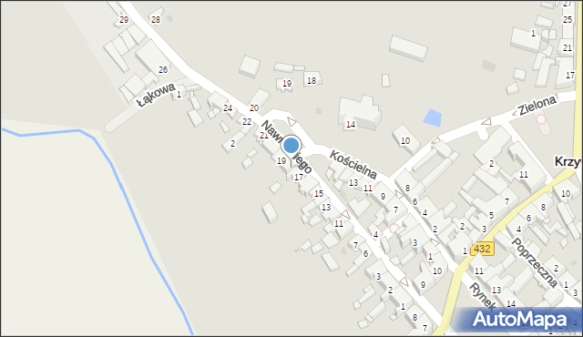 Krzywiń, Nawrockiego, ks., 18, mapa Krzywiń