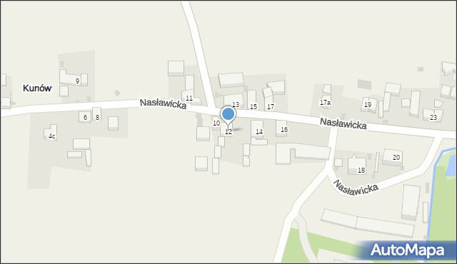 Kunów, Nasławicka, 12, mapa Kunów