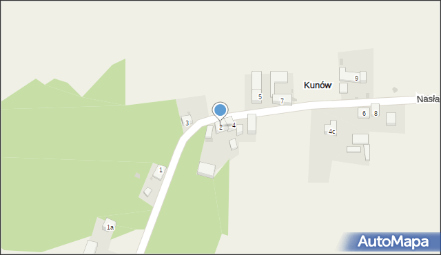 Kunów, Nasławicka, 2, mapa Kunów