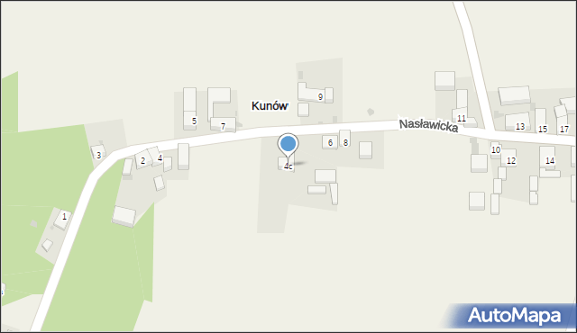 Kunów, Nasławicka, 4c, mapa Kunów