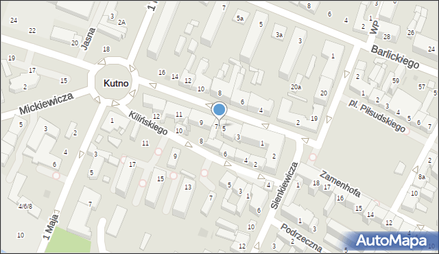 Kutno, Narutowicza Gabriela, 7/5, mapa Kutno