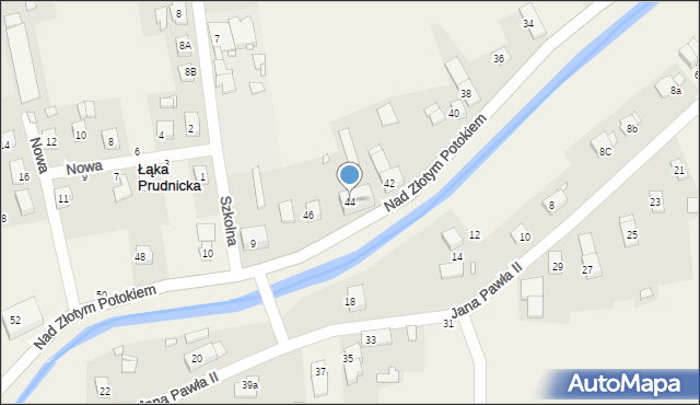 Łąka Prudnicka, Nad Złotym Potokiem, 44, mapa Łąka Prudnicka