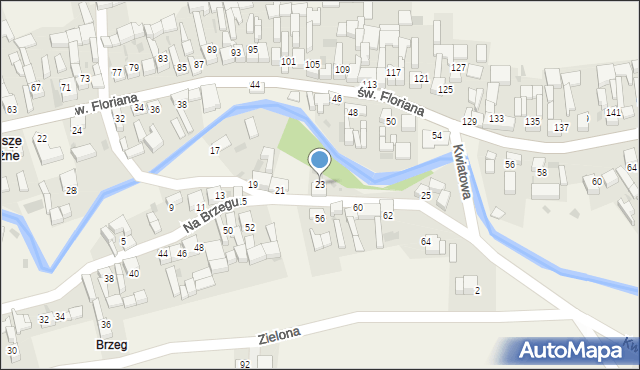 Łapsze Wyżne, Na Brzegu, 23, mapa Łapsze Wyżne