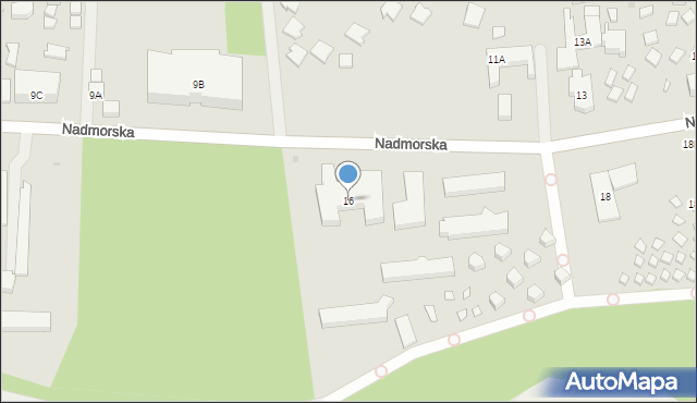 Łeba, Nadmorska, 16, mapa Łeba