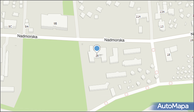 Łeba, Nadmorska, 16, mapa Łeba