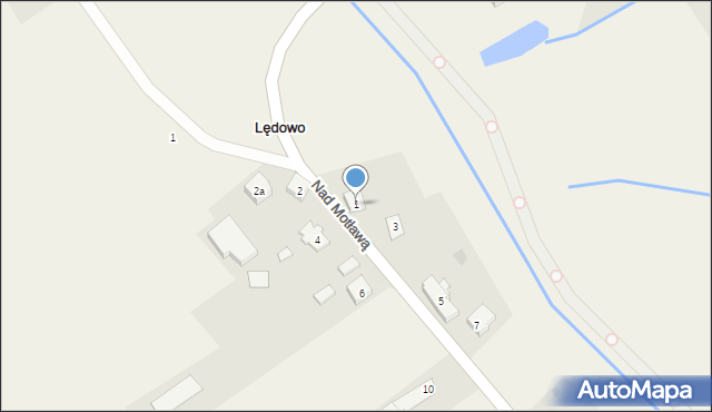 Lędowo, Nad Motławą, 1, mapa Lędowo