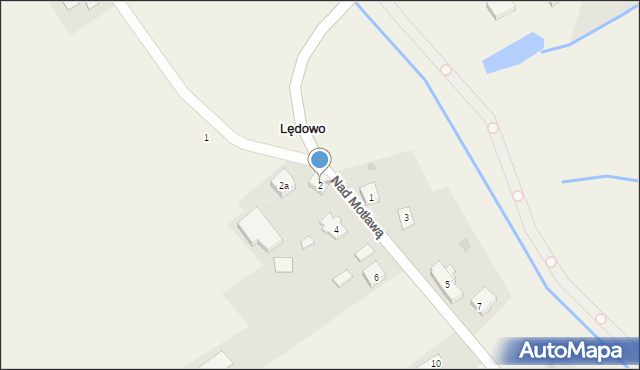 Lędowo, Nad Motławą, 2, mapa Lędowo