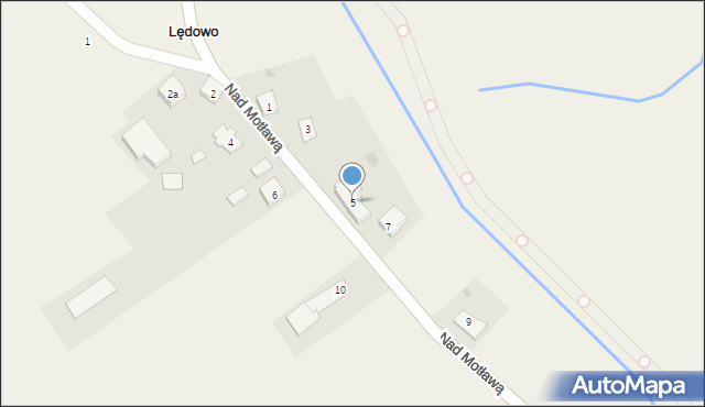 Lędowo, Nad Motławą, 5, mapa Lędowo