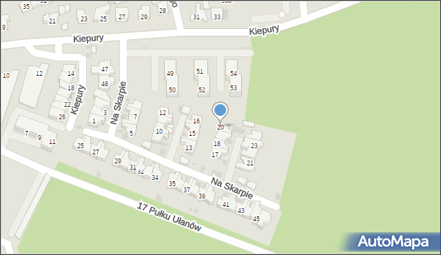 Leszno, Na Skarpie, 20, mapa Leszno