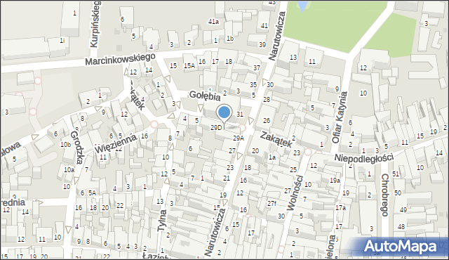 Leszno, Narutowicza Gabriela, 29C, mapa Leszno