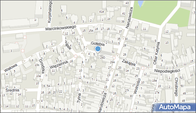 Leszno, Narutowicza Gabriela, 29E, mapa Leszno