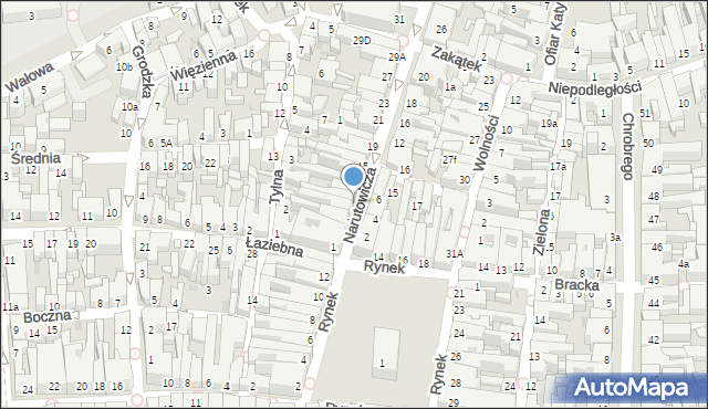 Leszno, Narutowicza Gabriela, 7, mapa Leszno