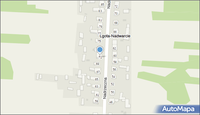 Lgota-Nadwarcie, Nadrzeczna, 71, mapa Lgota-Nadwarcie