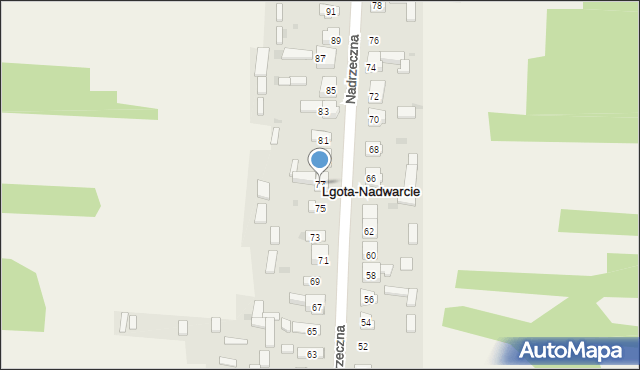 Lgota-Nadwarcie, Nadrzeczna, 77, mapa Lgota-Nadwarcie