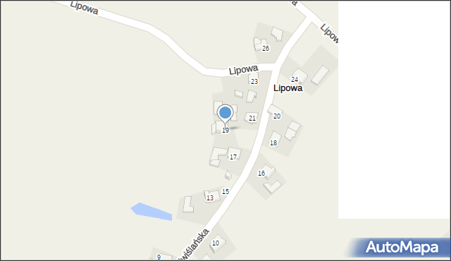 Lipowa, Nadwiślańska, 19, mapa Lipowa