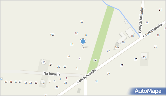 Liszki, Na Borach, 6, mapa Liszki