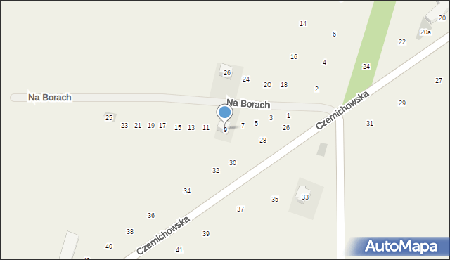 Liszki, Na Borach, 9, mapa Liszki