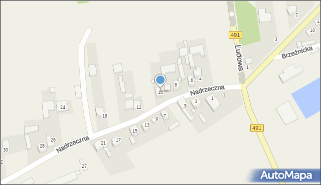 Łobodno, Nadrzeczna, 10, mapa Łobodno