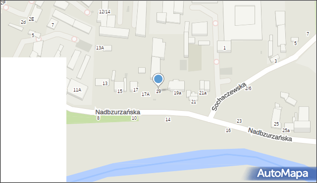 Łowicz, Nadbzurzańska, 19, mapa Łowicza